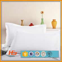 Star hotel linen 3cm satin strip white cotton pillow case